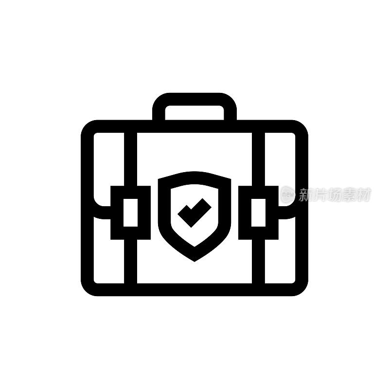 商业保险线图标,设计,像素完美,可编辑笔触。标志、标志、符号。