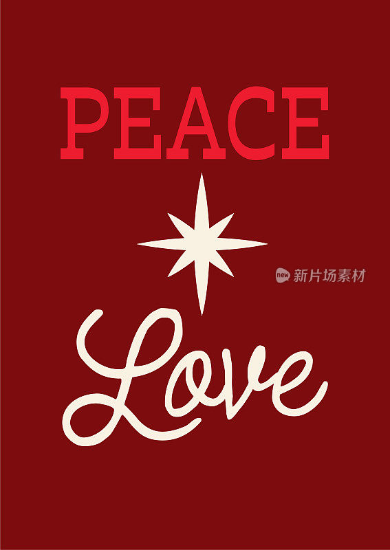 平安爱圣诞和节日贺卡平面设计模板