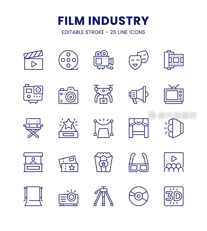 电影工业线图标集