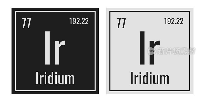 铱的象征。元素周期表中的化学元素。矢量插图隔离在白色背景上。玻璃的迹象。
