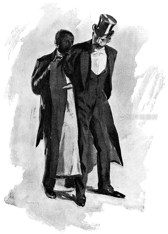 19世纪，美国纽约，一名男子正在被帮助穿夹克