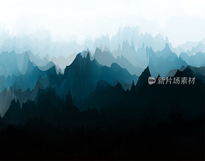 中国传统山水画海报背景