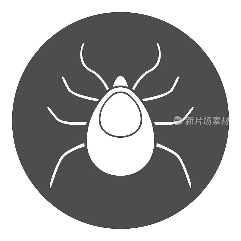蜱虫图标。螨虫的象征。向量