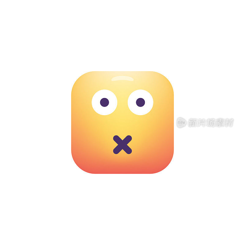 Emoticon设计立方体形状颜色渐变