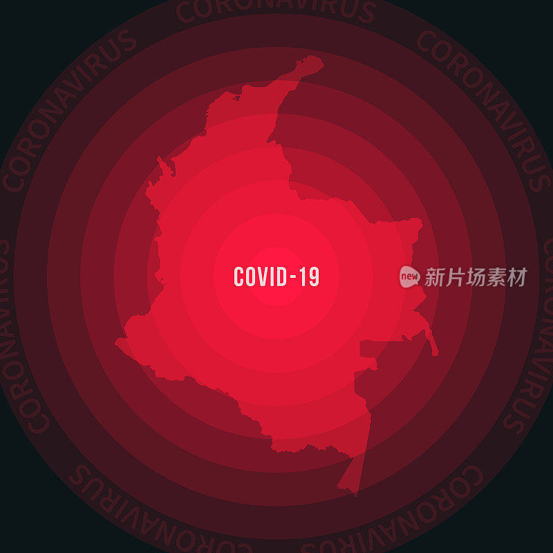 哥伦比亚COVID-19传播地图。冠状病毒爆发