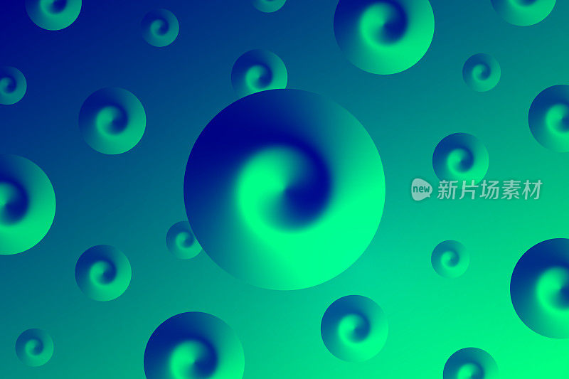抽象梯度背景与绿色螺旋