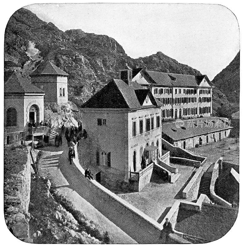 西班牙比利牛斯山脉的潘蒂科萨浴场——19世纪