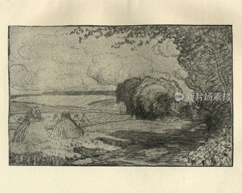阿尔弗雷德・桑顿的《草甸景观》，19世纪