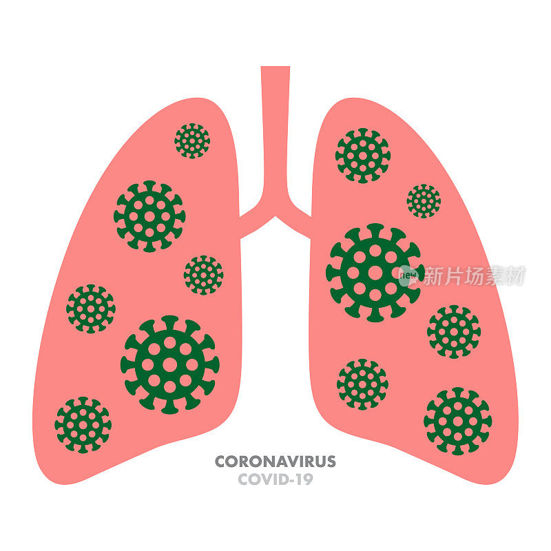 感染冠状病毒的人肺部