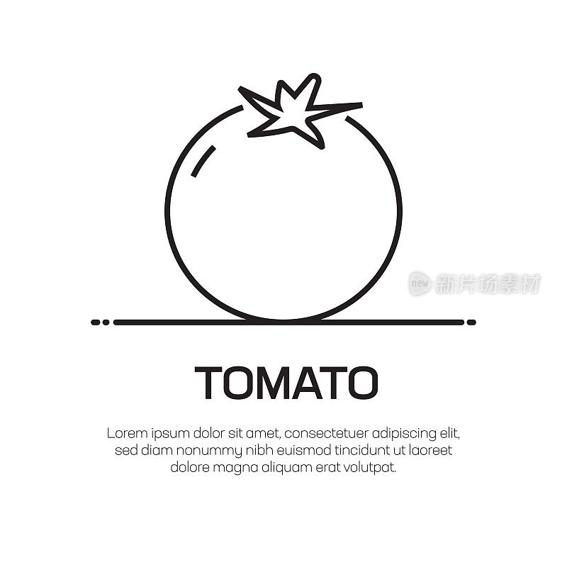 番茄矢量线图标-简单的细线图标，优质的设计元素