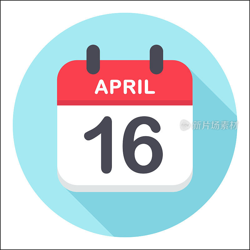 4月16日-日历图标-圆形