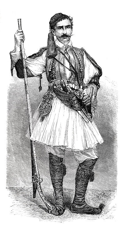 身着制服的希腊总统卫队1877年