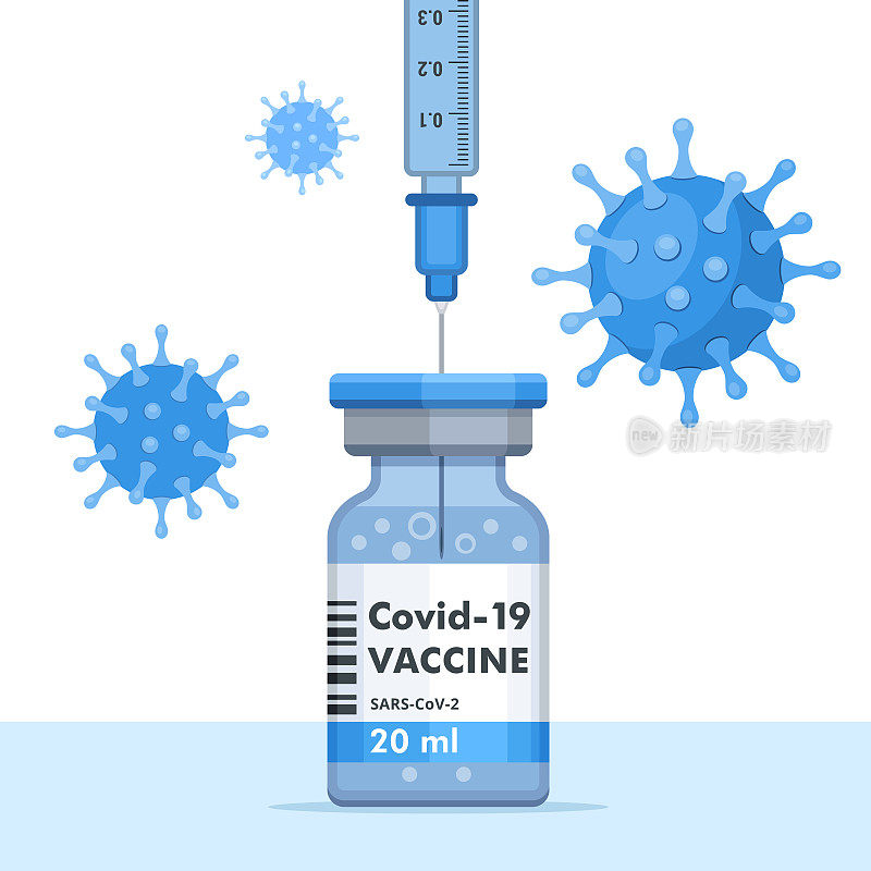 新型冠状病毒疫苗和注射器