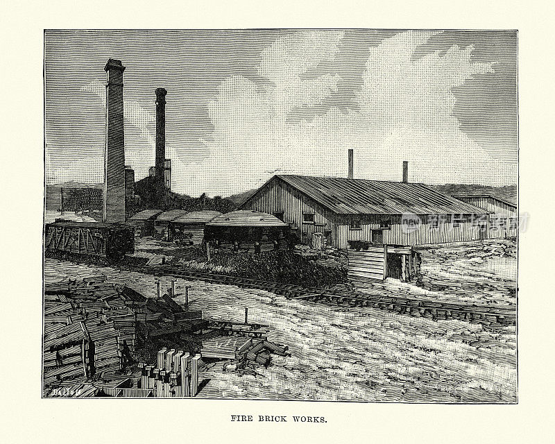 耐火砖厂，肯塔基州米德尔斯堡，美国，十九世纪，维多利亚时代