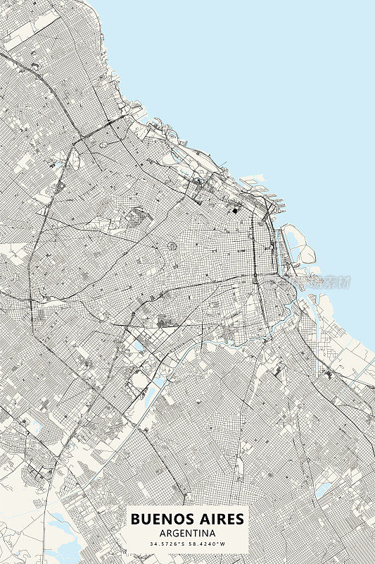 布宜诺斯艾利斯，阿根廷矢量地图