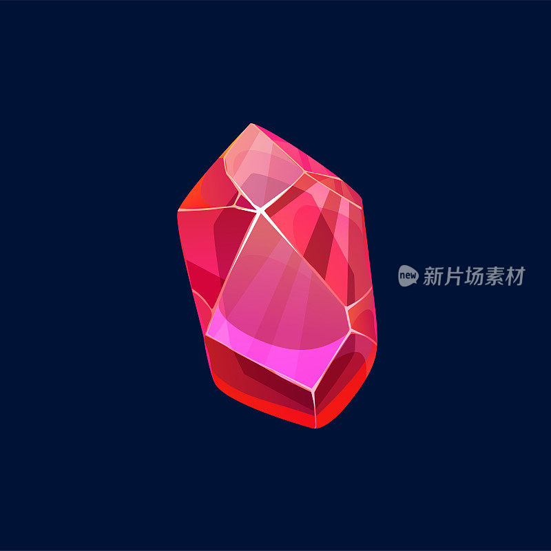 红色魔法水晶，半宝石，宝石岩石