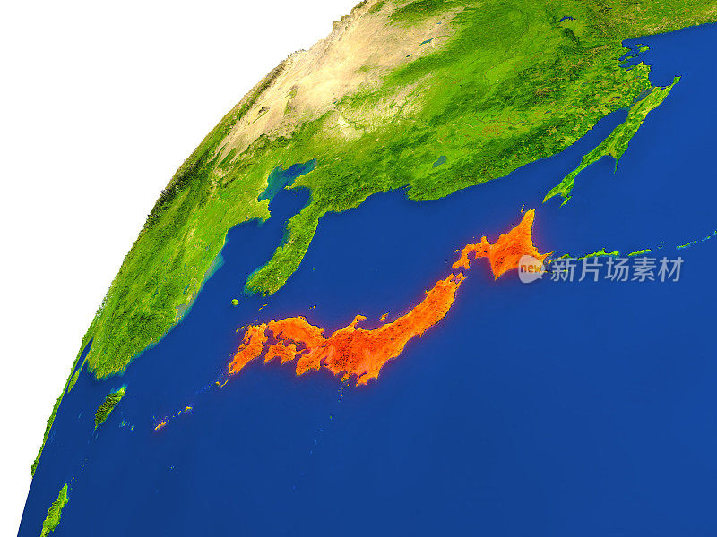 日本国家卫星视图