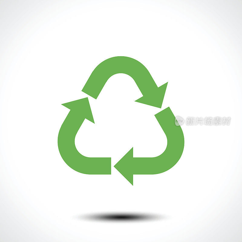 回收标志。生态循环标志标志孤立在白色背景