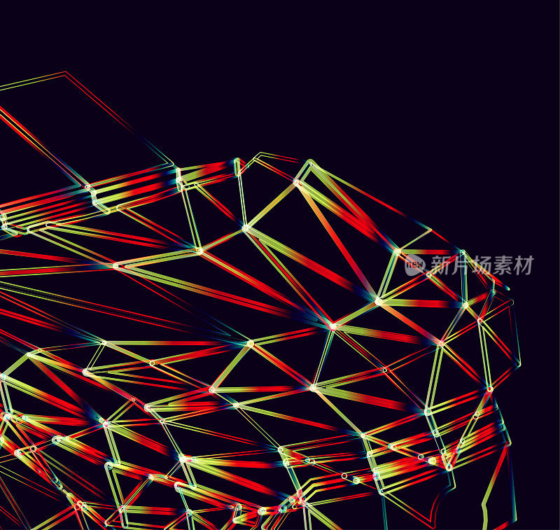 抽象霓虹灯空间结构几何图案背景