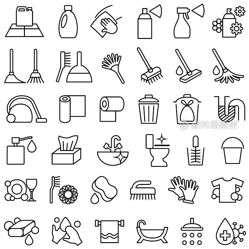 洗涤,清洁和洗漱用品图标