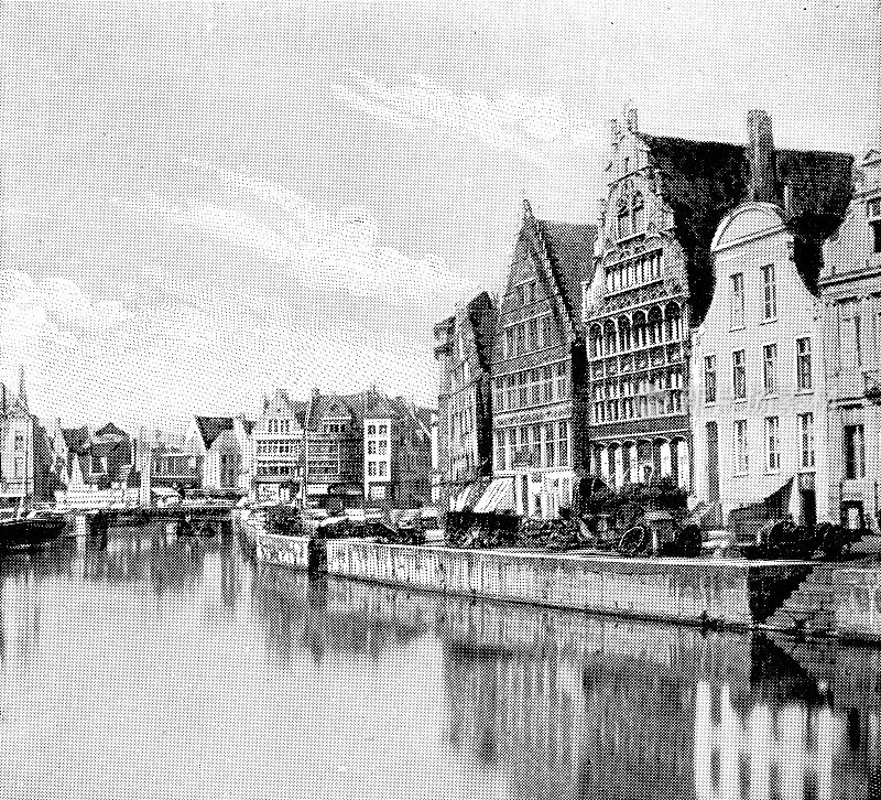 19世纪，比利时根特里斯河上的格拉斯雷码头