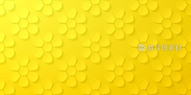 抽象黄色背景-花朵图案