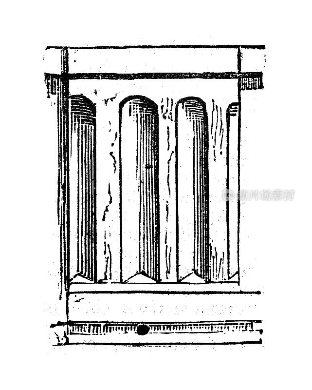 古玩雕刻插图:三角文字