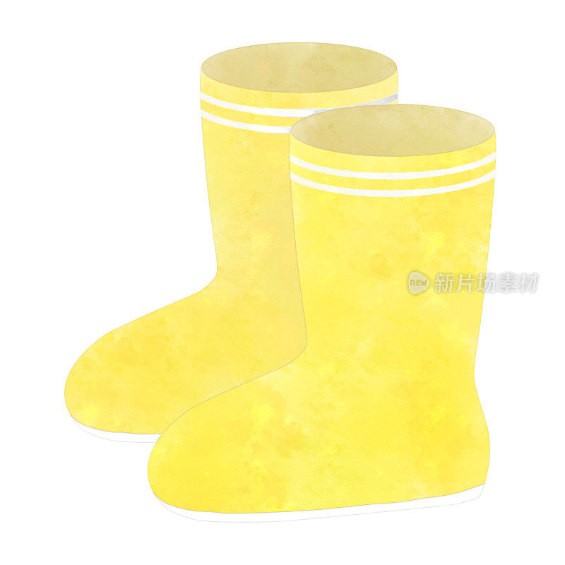 黄色橡胶雨靴剪贴画