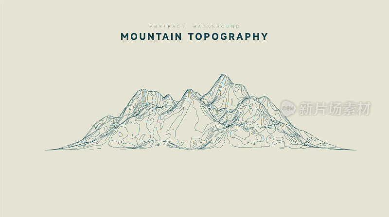 线条风格的山地地形图案背景