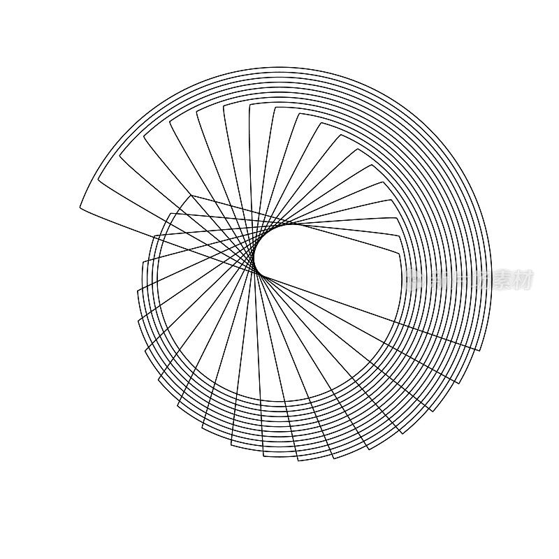 形成几何图案的抽象螺旋线。