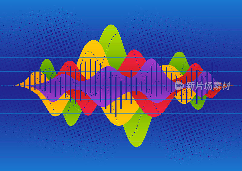 彩色波浪图或声波概念