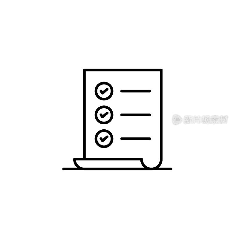 具有可编辑笔画的检查表线图标。Icon适用于网页设计、移动应用、UI、UX和GUI设计。