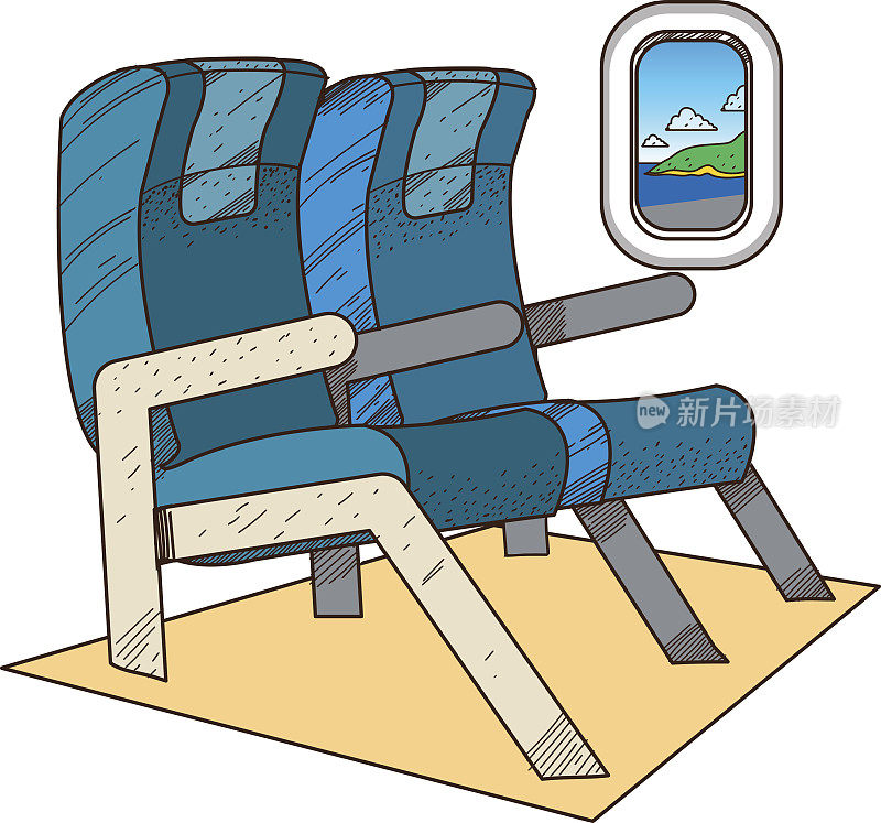 飞机上的座位。