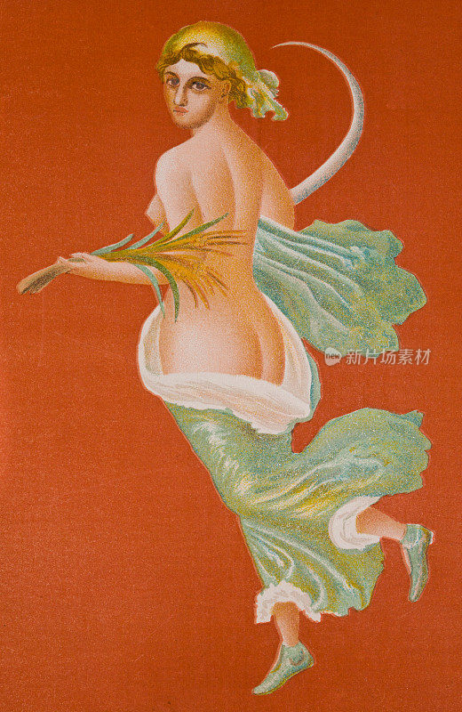 19世纪庞贝的一幅壁画插图