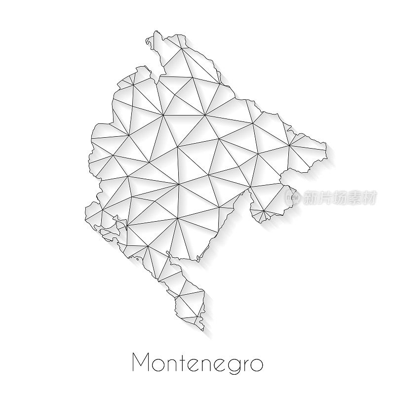 黑山地图连接-网络网格上的白色背景