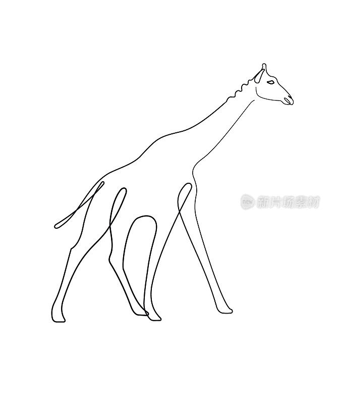 长颈鹿走一条线画