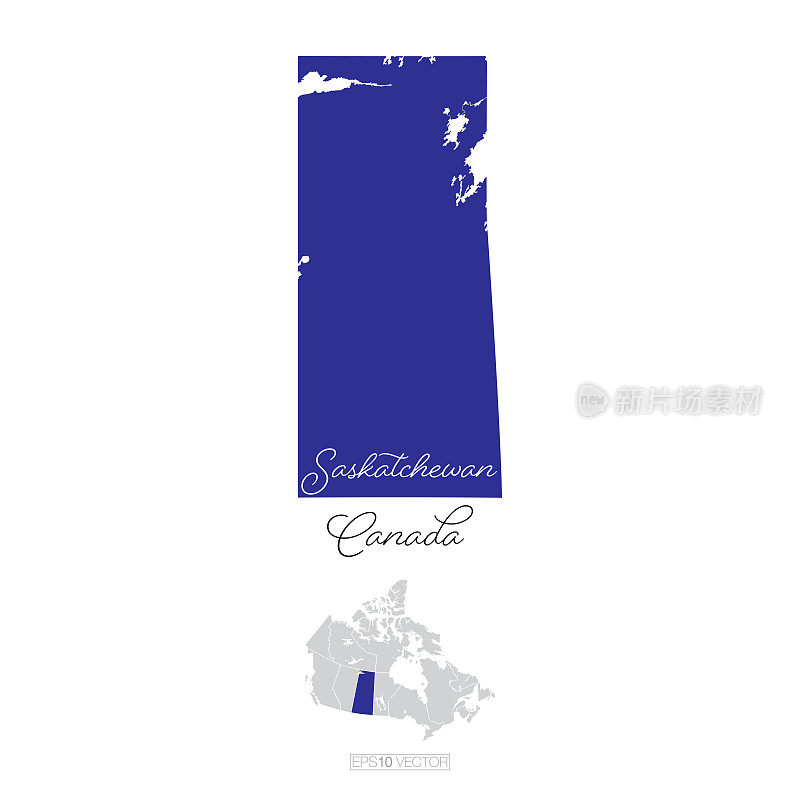 萨斯喀彻温省加拿大矢量地图插图