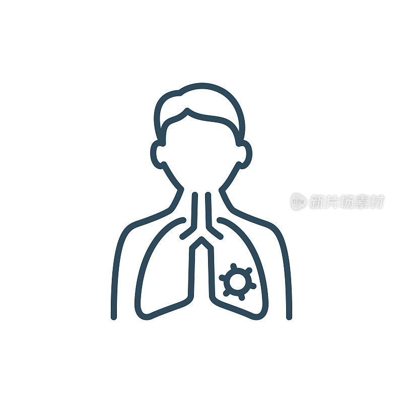 呼吸困难症状-图标。冠状病毒矢量图