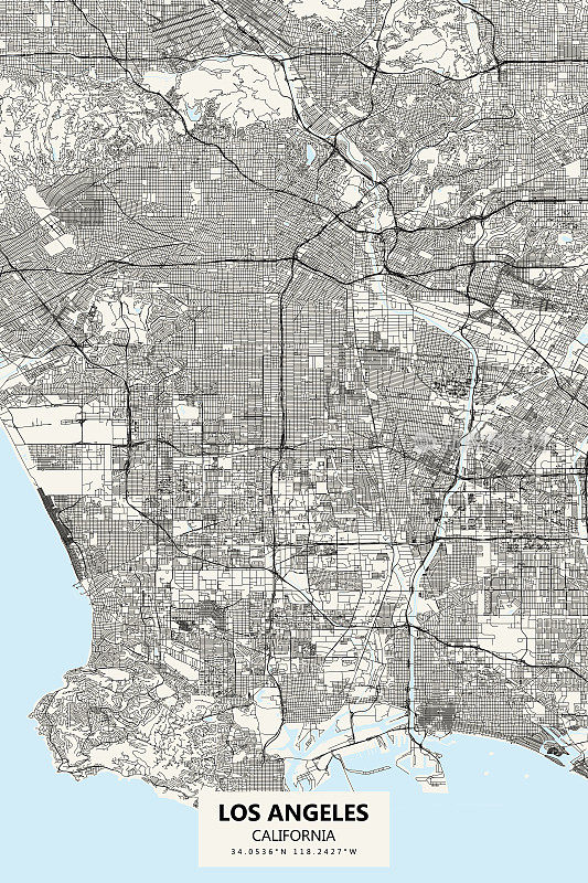 加州洛杉矶矢量地图