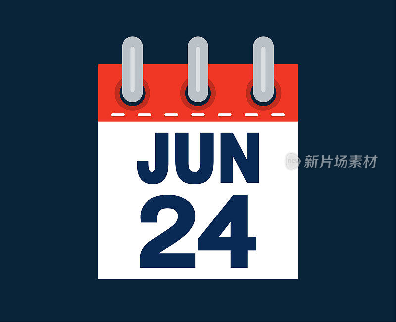 这个月的日历日期是6月24日