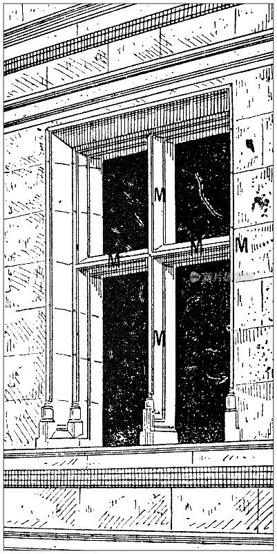 仿古插画:Mullion(建筑)