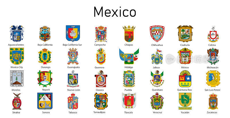 墨西哥所有地区的徽章