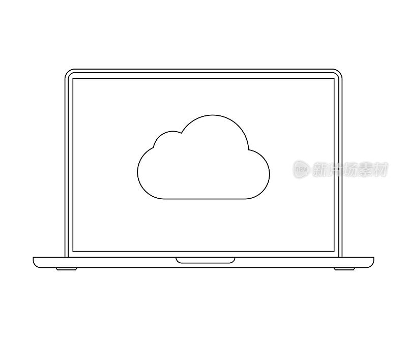 带云图标的笔记本电脑