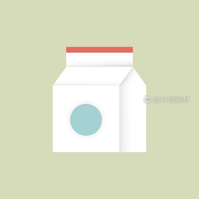 牛奶盒平面图标
