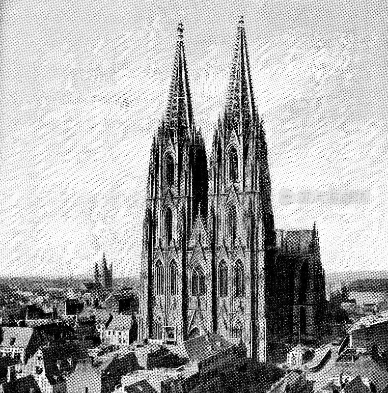 科隆大教堂位于德国北莱茵-威斯特伐利亚的科隆――19世纪