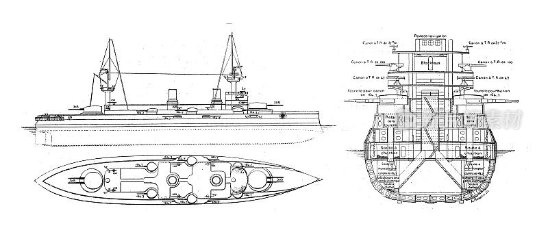 古董插图:“萨弗伦号”战列舰