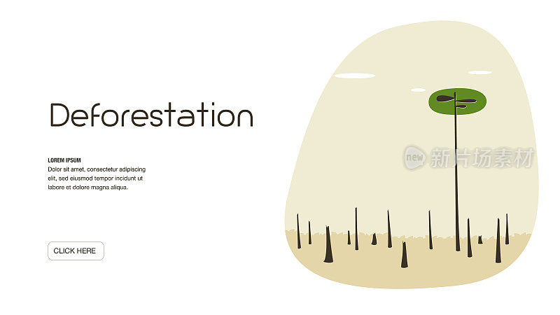 森林砍伐概念网站模板
