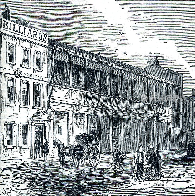 19世纪伦敦干草市场附近的老网球场