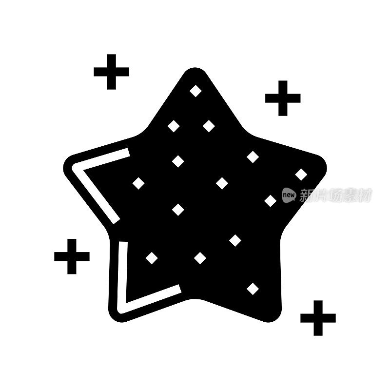 星星果冻糖果橡皮糖字形图标矢量插图