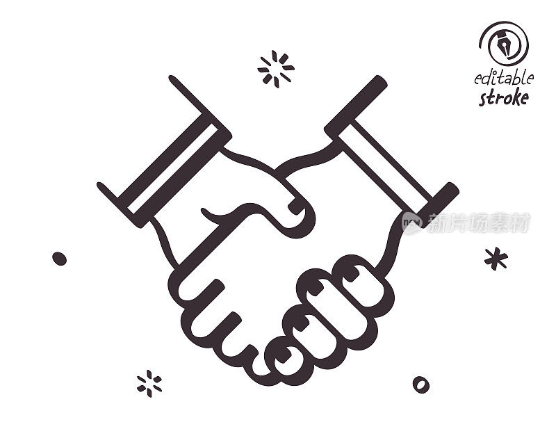 握手交易的俏皮线插图
